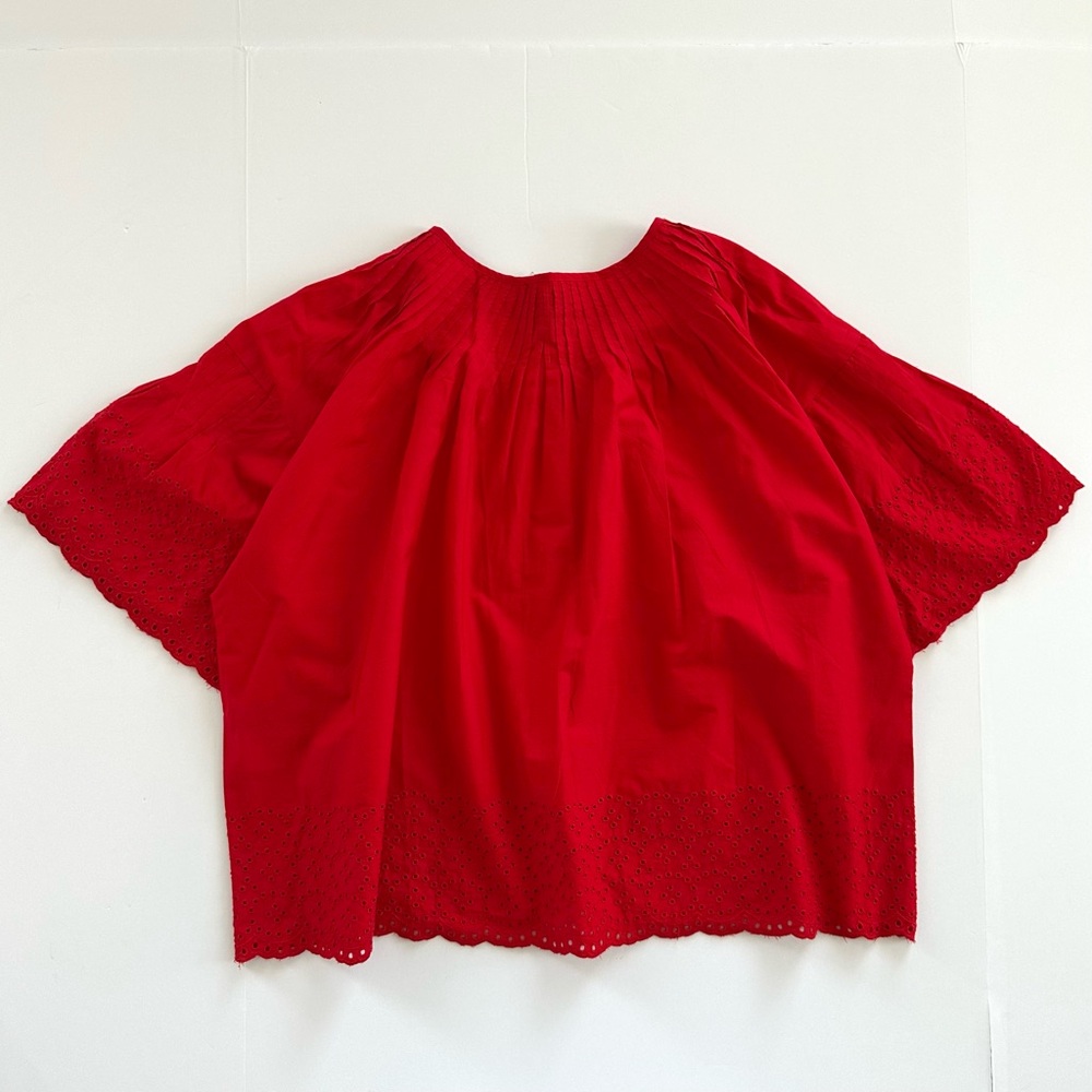 J.Crew Jolie Top in Eyelet Cotton Poplin in Vintage Red | XL | NWT - Picture 5 of 14